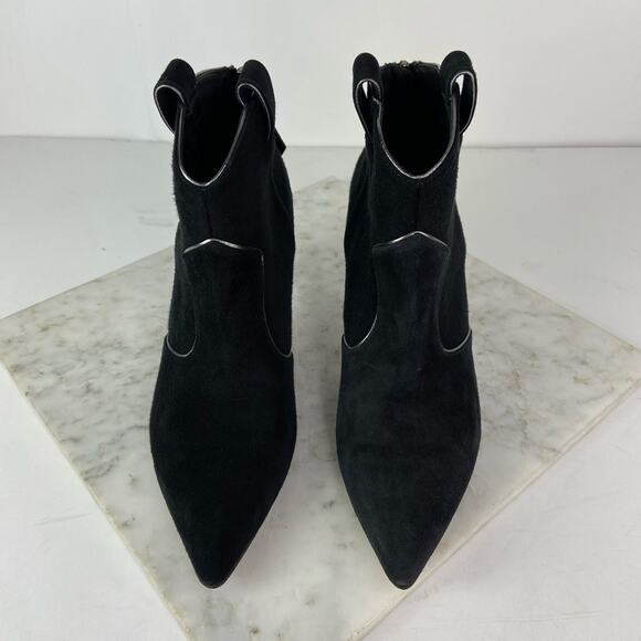 Veronica Beard Lexi Ankle Boots Western Heeled Bootie Black Suede  EU 36 $450 - Picture 3 of 10